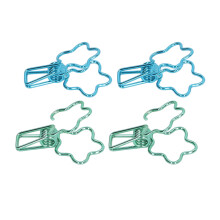 100 pièces de pinces métalliques en forme de fleurs creuses, petites, bleu et vert