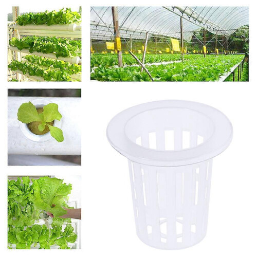 60pcs Garden Mesh Net Pots Hydroponic Baskets Nursery Root Fixing Holder 2