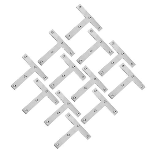 20pcs T Shape Flat Brace Bracket Solid Mending Plate Repair Fixing Replacement 1
