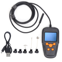 LCD Inspection Camera with 2.4 Inch IPS Screen, Submersible Endoscope for Plumbing Pipes and Industrial Repairs, Waterproof Borescope with Flexible