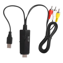 RCA to HDMI Converter with 1080P Output Composite to HDMI Adapter for DVD VCR PAL NTSC Support Plug and Play Wide Compatibility Powered by External