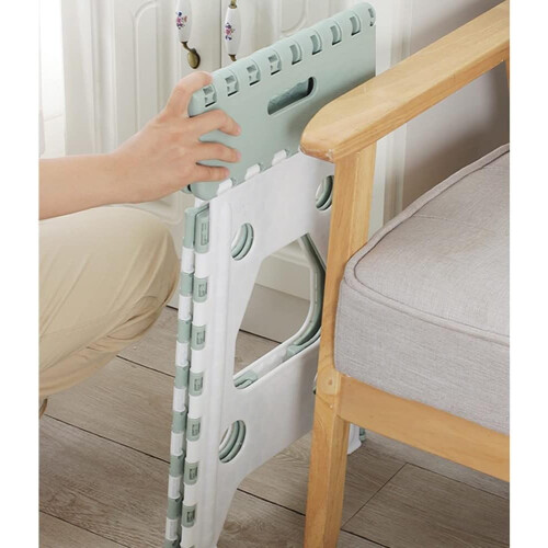 Folding Step Stool 18 Inch Heavy Duty Plastic with Handle for Kitchen, Camping, BBQ, Green 2