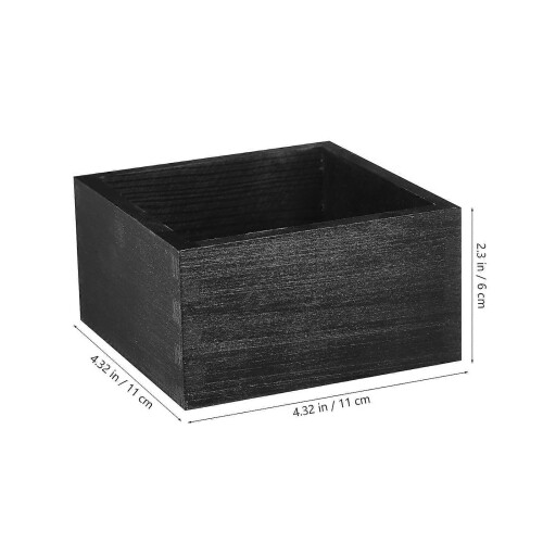 2pcs Wooden Planter Boxes Desktop Storage Boxes Flower Boxes Pen Holder Cases Square Planters 2