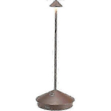 Zafferano Pina Pro - Dimmable aluminum LED table lamp, IP54 protection, for indoor/outdoor use, plug base, H29cm, EU plug - Corten-Wellngs