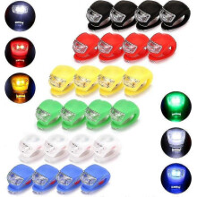 (12pcs 6 Colours) 16/24pcs Clip-On Front & Rear Silicone LED Bike Lights, Waterproof for Night Riding