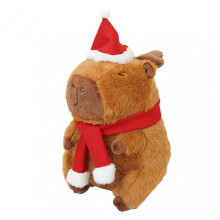 35cm Christmas Capybara Plush Toy, Soft & Cuddly Capybara Santa Doll, Cute Xmas Decoration Kids Christmas Gift