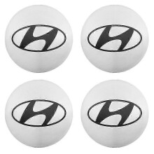(56mm silver) 4pcs Car Accessories Car Wheel Hub Center Cap Stickers Emblem Decals For Hyundai Accent Tucson I30 Ix35 Santa Fe Sonata Gv70 G70