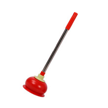 Heavy Duty Toilet Plunger with Stainless Steel Long Handle for Bathroom Sink Shower Drain Cleaning Red