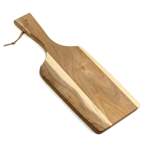 GEEZY GEEZY Wooden Cutting Board with Handle Acacia Chopping Serving Paddle Kitchen Cheese