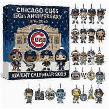(C Chicago Cubs Blind Box 1)Chicago Bears Week 105 Christmas Blind Box Christmas Tree Decoration Acrylic Pendant