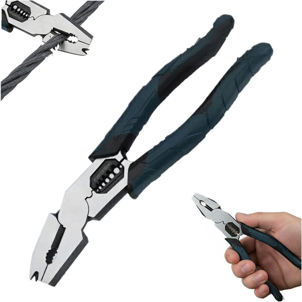 Industrial 9 In 1 Multi Function Pliers Wire Cutter Stripper Crimper Nail Puller 3233222881769