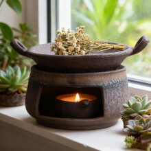 Ätherisches Ölbrenner aus Keramik – Räucherstäbchenhalter und Teelichtwärmer für die Aromatherapie