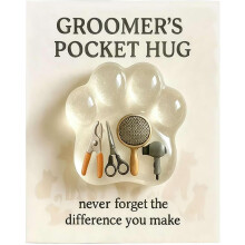 Groomer's Pocket Hug Dog Paw Pet Stylist bedankcadeau met waarderingskaartje