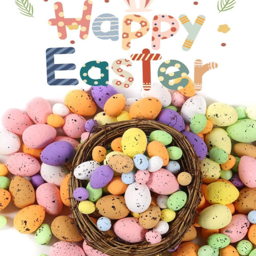 50 Αφρώδη αυγά διακόσμησης Easter, πολύχρωμα για πάρτι και σπίτι 1