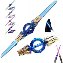 Espada de Luz Giratória de Fogo com Som, Sabre de Luz de Duas Lâminas com Efeito de Fogo, Ideal para Cosplay e Festas - Presente Perfeito