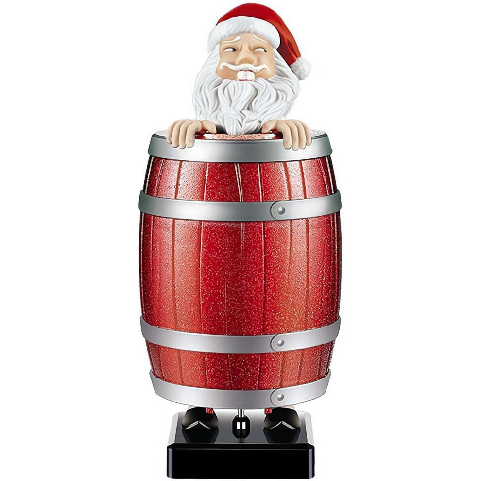 Oimg Funny Cigarette Dispenser Santa Wooden Barrel Figurine Prank Gift Man Christmas