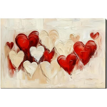 Valentine's Heart Canvas Wall Art 12x16 Romantic Red Prints Living Room Decor