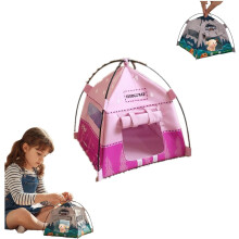 Barraca de acampamento em miniatura na escala 1:12, modelo realista dobrável em tecido para exibição.
