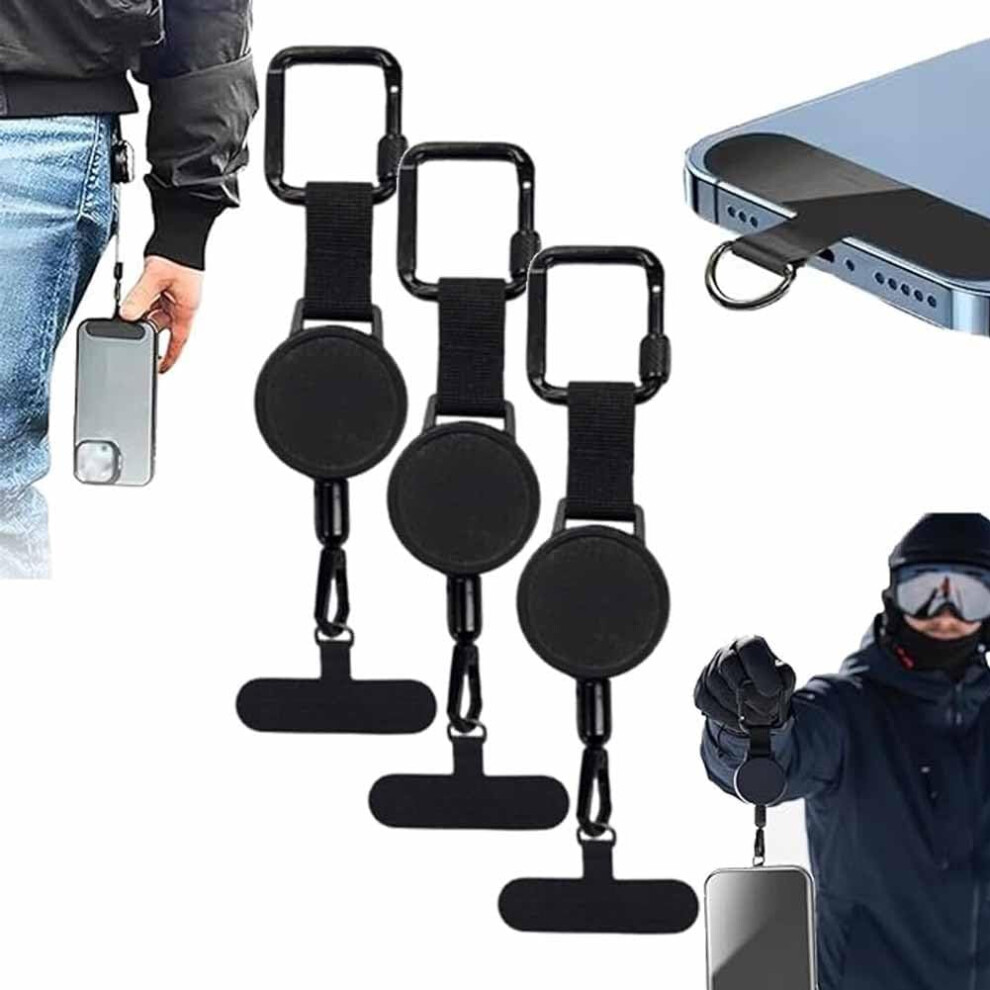 Outdoor Anti Theft Phone Lanyard Steel Line Tether Carabiner Hiking Climbing 3233222882391