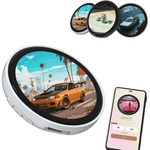 Ψηφιακό pin badge με οθόνη 1.85'', Bluetooth για φωτογραφίες και βίντεο 1