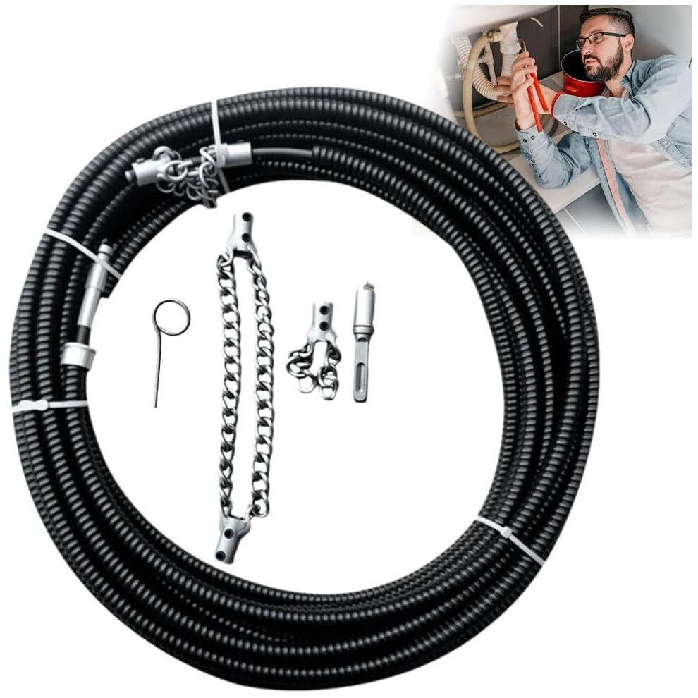Flex Shaft Sewer Descaling Chain, Push Type Rotary Cable Pipe Drilling Tool 3233222885989