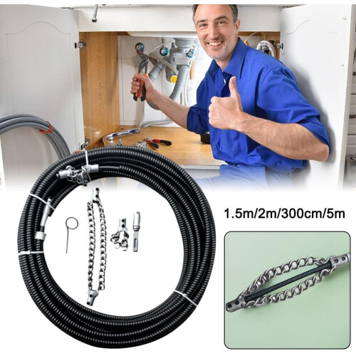 Flex Shaft Sewer Descaling Chain, Push Type Rotary Cable Pipe Drilling Tool 2