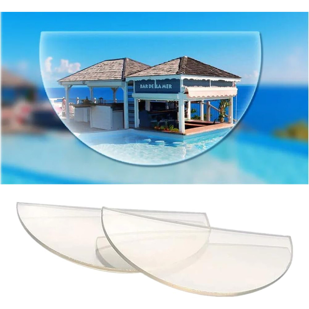 Oimg 2 Pcs Reusable Stick On Bifocal Lenses Liquid, Reading Glasses Magnification Patch