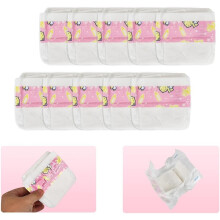 Conjunto de 10 fraldas reutilizáveis para bonecas reborn, acessórios laváveis para bebês de 40 a 60 cm (16 a 24 polegadas).