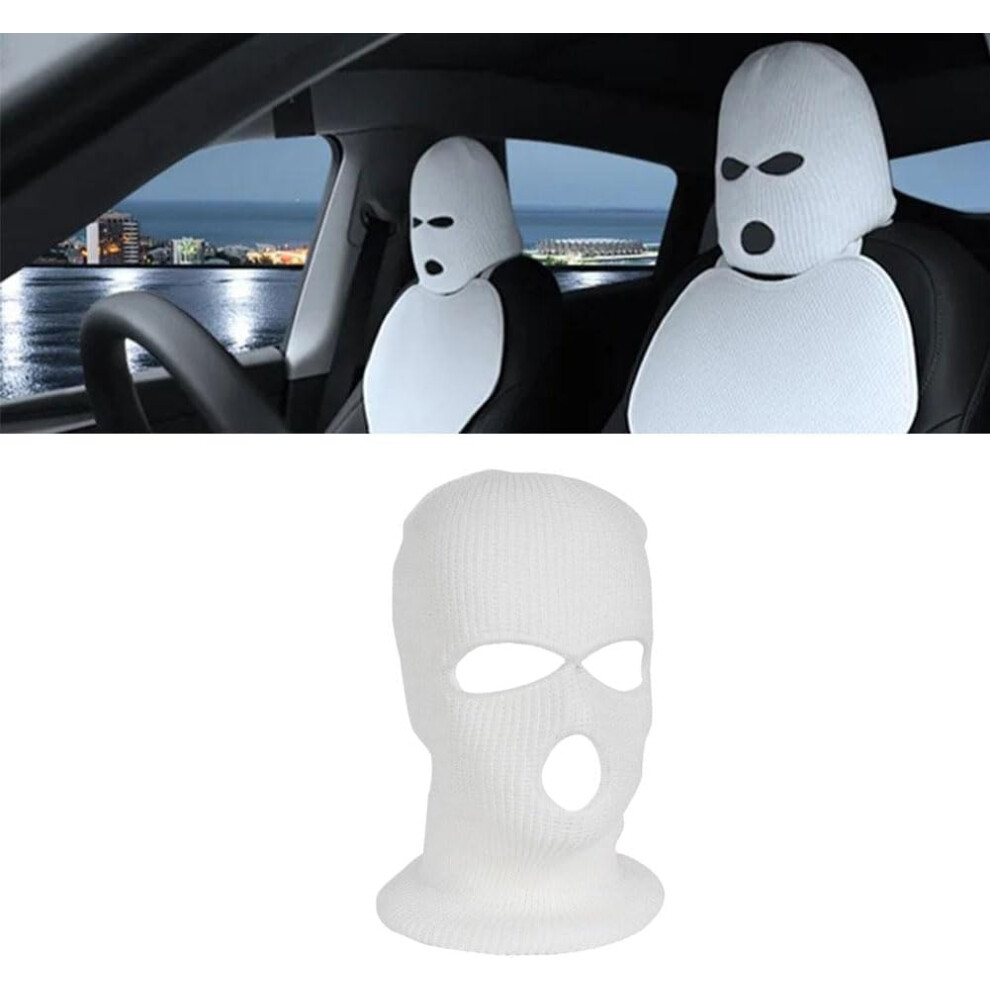 Funny Car Seat Headgear Spoof Mask, Dustproof Headrest Protector Halloween Decoration 3233222883916