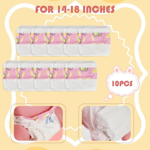 Conjunto de 10 fraldas reutilizáveis para bonecas reborn, acessórios laváveis para bebês de 40 a 60 cm (16 a 24 polegadas). 1
