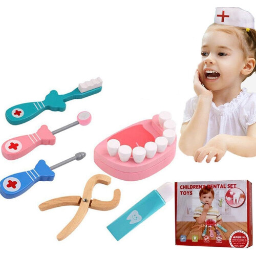 Mallette Docteur En Bois – 34 Pièces Avec Stéthoscope Réel, Dentiste, Infirmier – Dès 3 Ans
