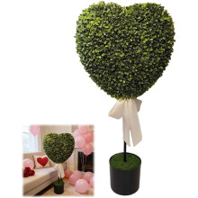 Buchsbaumherz-Topiary für den Außenbereich, 76 cm (2,5 Fuß), künstliche Valentinstags-Pflanzgefäßdekoration