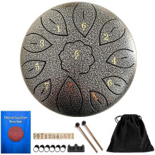 Stalen tongtrommel 6 inch 11 noten G-toon, handpan met zak en mallets, muziekboek
