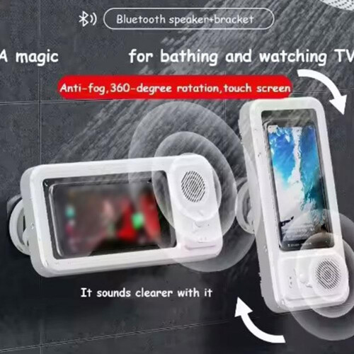 Κράχτης κινητού για ντους με ηχείο, Bluetooth, ανθεκτικό στο νερό, τοίχο 2