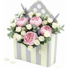 4er-Pack Valentinstag-Geschenkboxen mit Umschlag, rotem Blumen-Geschenkpapier für Hochzeiten und Geburtstage