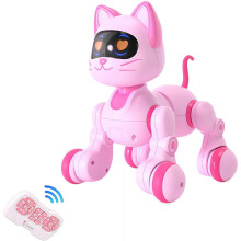 Távirányítós Robot Macska Gyerekeknek, Interaktív Érintésérzékelős LED Szemek Táncolva