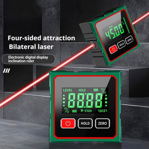 Ψηφιακό εργαλείο εύρεσης γωνίας με laser, μαγνητικό, για ξυλουργική, κατασκευές 1