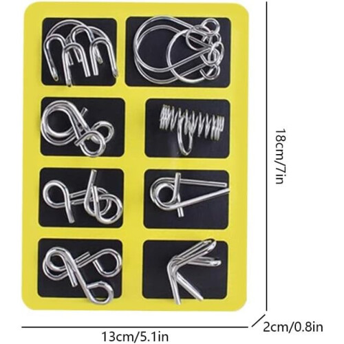 Metal Brain Teaser Puzzles Ring 3D, Interlocking Wire IQ Logic Challenge Game 2
