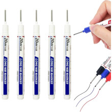 Long Head Deep Hole Marker Pens 5 PCS, Upgrade 20mm Quick Dry Waterproof