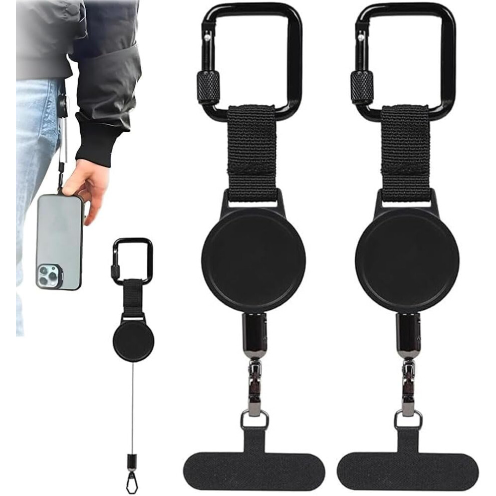 Outdoor Anti Theft Retractable Phone Lanyard, Locking Carabiner Steel Cable 3233222890136