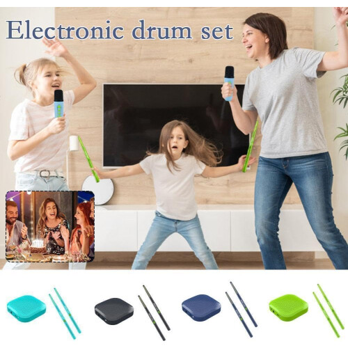 Virtual Electronic Drum Set Air Sticks, Bluetooth 8 Sounds Tabletop Drums 1