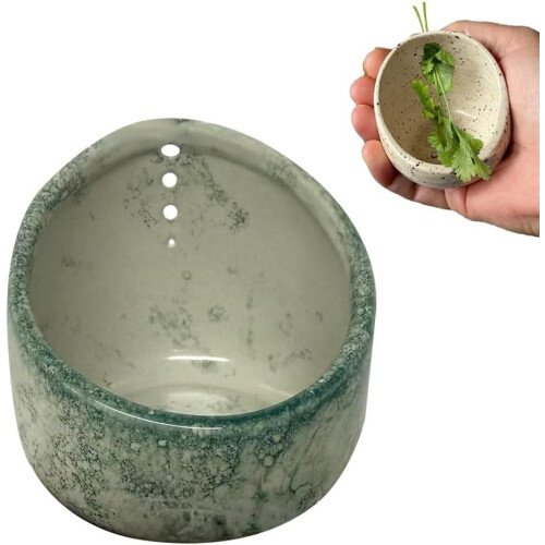 Pottery Herb Stripper Bowl Ceramic, Handmade Peeling Cup Different Hole Sizes