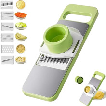 6 in 1 Safe Mandoline Slicer Stainless Steel, Vegetable Chopper Kitchen Gadget