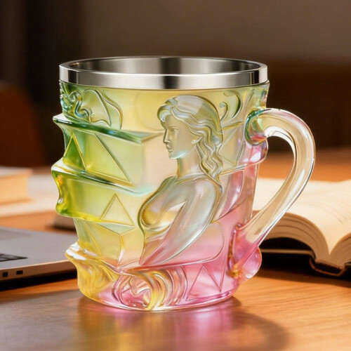 Målad bokmugg, nyhetskaffe 3D, rostfritt stål, bokälskare, presentläsare 1