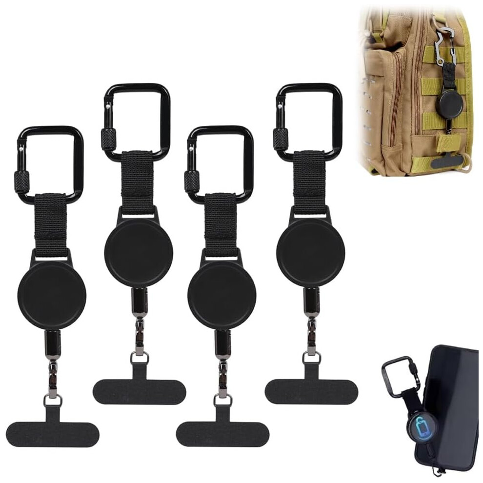 Outdoor Anti Theft Retractable Phone Lanyard, Locking Carabiner Steel Cable 3233222890112