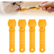 Colher dosadora multifuncional para petiscos de gato, ideal para alimentos úmidos e pastosos.