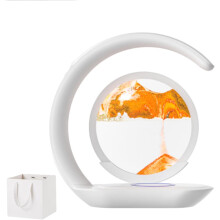 Sandscape oplader 3-in-1, tafellamp met draadloos opladen en bewegend zandlandschap