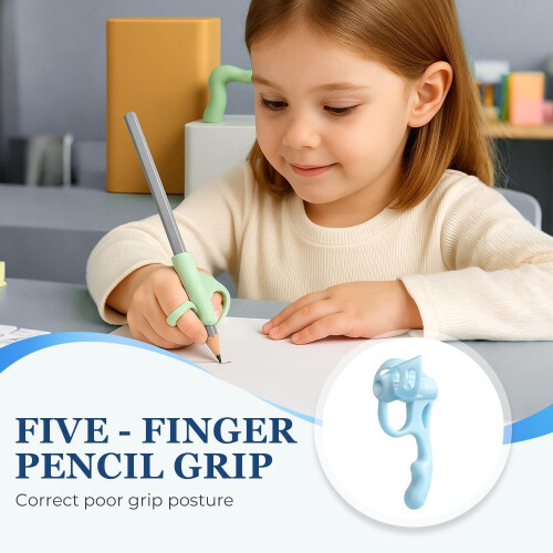 Pencil Grips for Kids Handwriting, Silicone Posture Correction Training Aid 1