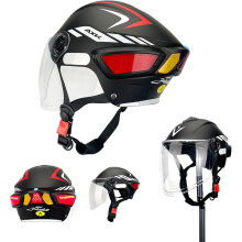 Casque de moto avec clignotants et visière solaire amovible pour la conduite de nuit, pour adultes, hommes et femmes.