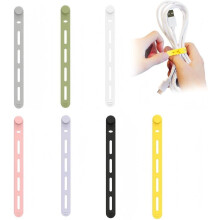 Siliconen kabelorganizer, kabelbinders voor koptelefoons, herbruikbaar, multifunctioneel, 7 stuks
